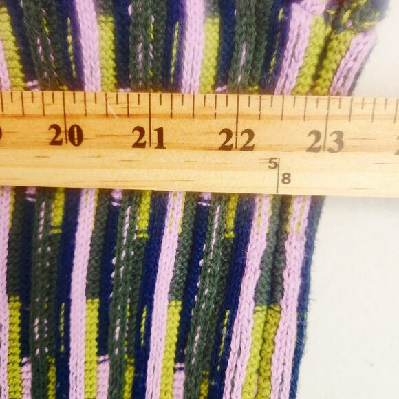 Vans Women's Alta Chunky Knit Cardigan Vertical Stripe Blue Green Pink M/L EUC - Picture 11 of 16